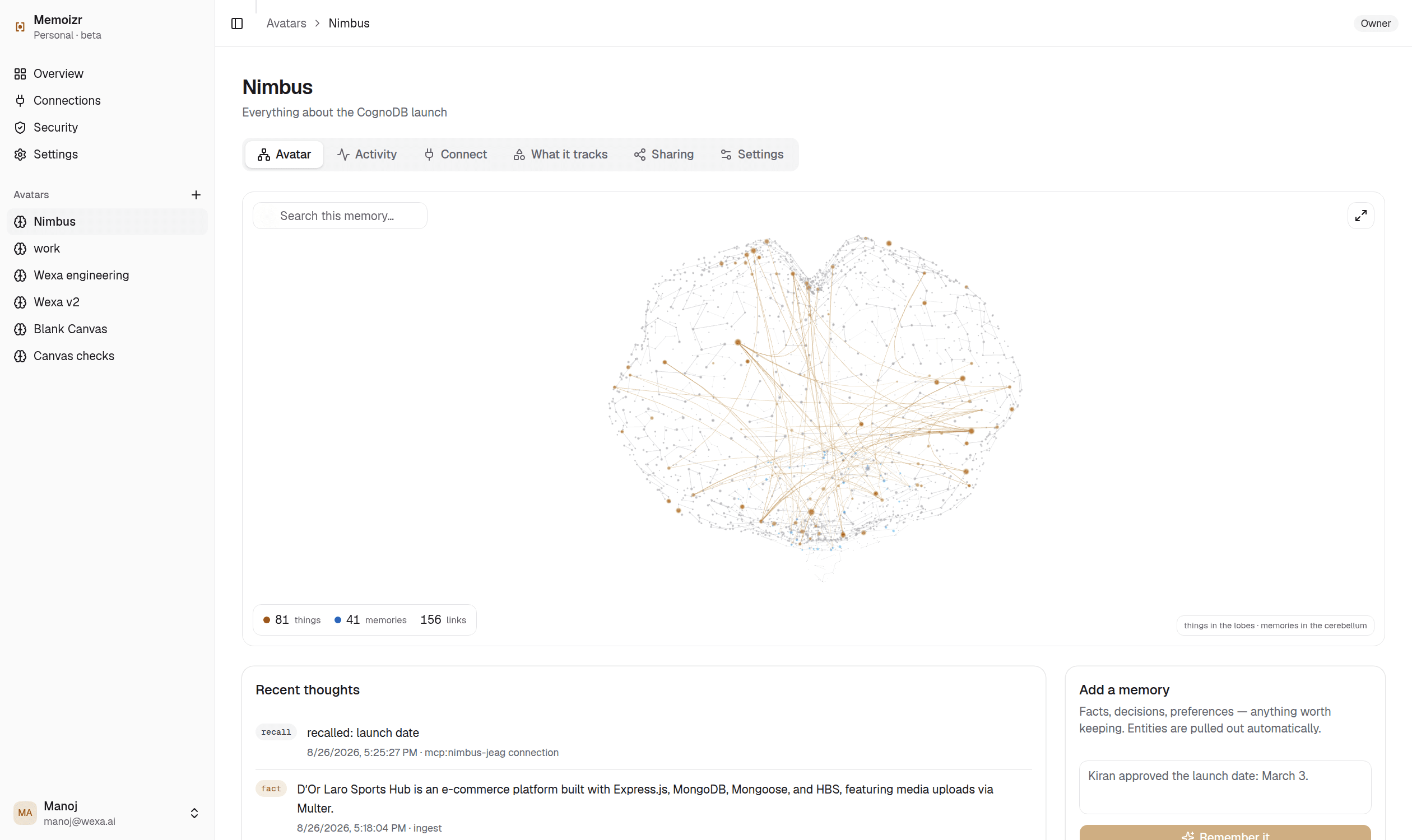 Look at what your agents actually know — Memoizr
